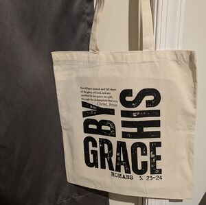 Hand Crafted Cream and Black Tote Bag